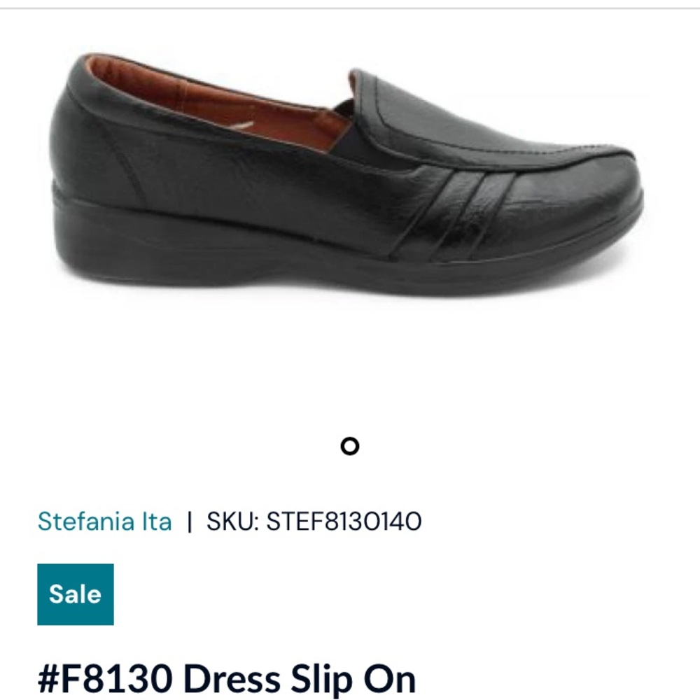 Stefania Italia 40 Loafer Shoes Black Leather with Detail Excellent Condition
